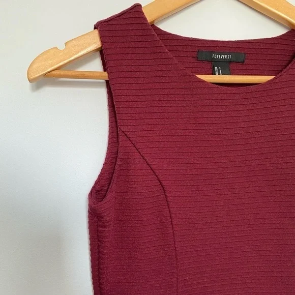 F21 Red Ribbed Dress - Picture 5 of 9